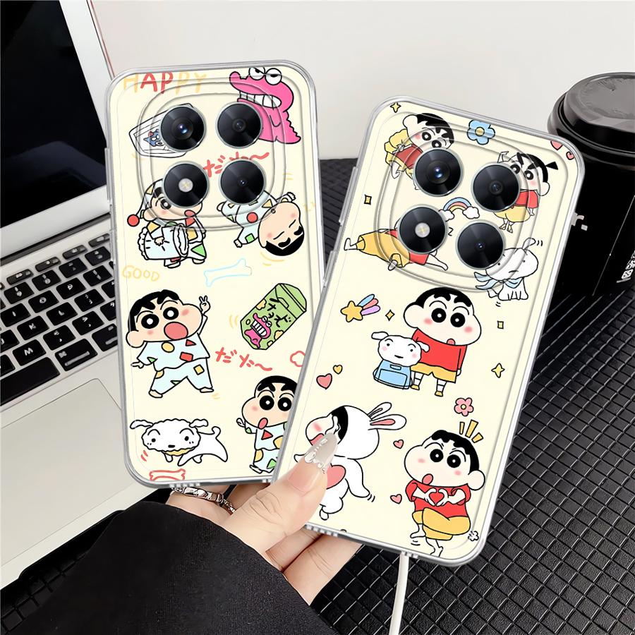 Cute Crayons Shinchan Soft Phone Cover Case for Xiaomi Redmi Note 14 Pro Plus 11 13C 10S 12S 9 10 11S A4 14C 12 Note 13