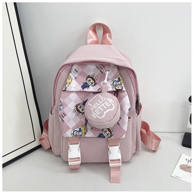 

Школьный рюкзак новый с принтом мультяшный милый для учеников начальной школы повседневный универсальный в стиле колледжа розовый