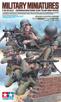Tamiya 1/35 Military Miniature Series No. 386 German Machine Gun Team (Mid-War Period) Plastic Model Kit 35386