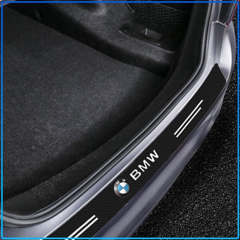 1 db szénszálas autó csomagtartó hátsó lökhárító matrica védőlemezvédő BMW M Performance 1 3 5 7 sorozathoz M3 M4 M5 M6 X1 X3 X5 X6 X7 E30 E34 E36 E39