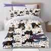 Name Custom Maneki-Neko Pattern Bedding Set Quilt Cover Pillowcase Home Decor Gift (1 * duvet cover + 2 * pillowcase, without core)