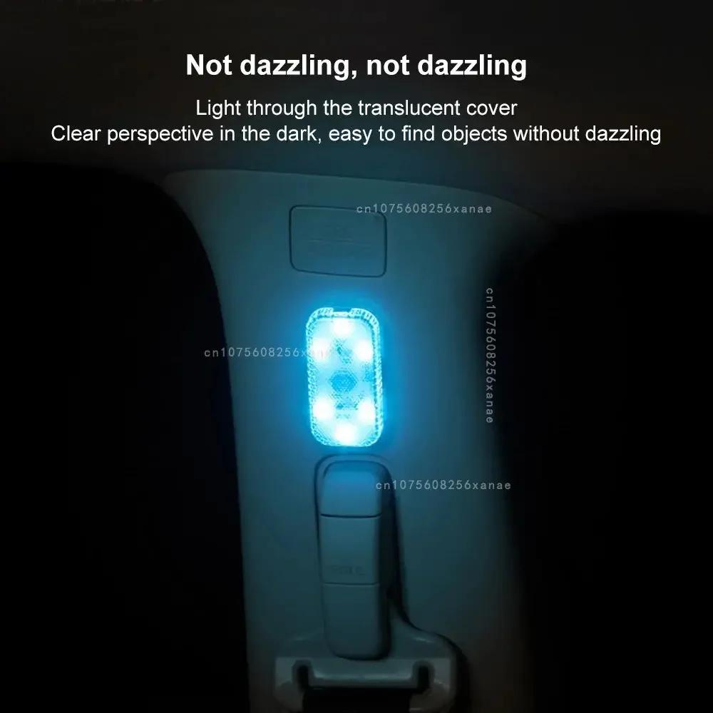 LED Car Mini Touch Light USB Charging Portable Auto Roof Ceiling Reading Night  Lamp Wireless Magnetic Decoration Ambinet Light