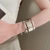 Metallic Arm Bracelet Armlet Bangle for Women Upper Arm Cuff Bracelet Adjustable Armband Wedding Party Arm Accessories