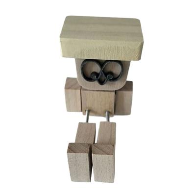 Handbemalte Marionette mit schwingenden Beinen Dekoration Holz und Acryl Hängende Figur mit abnehmbarem Hut für Armaturenbrett im Fahrzeug