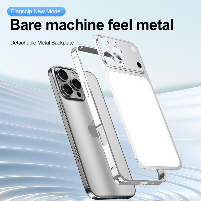 Odpinany Metalowy Tył Błyskawicznie Zmień 17 Etui Dla iPhone 16 15 14 13 Pro Max Uczucie Gołego Telefonu Osłona Obiektywu Matowa Osłona Ochronna
