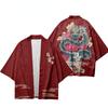 Herr Japansk Anime Samurai Kimono Dragon Print Cosplay Haori Kvinnlig Cardigan Yukata Skjorta Sommarrock