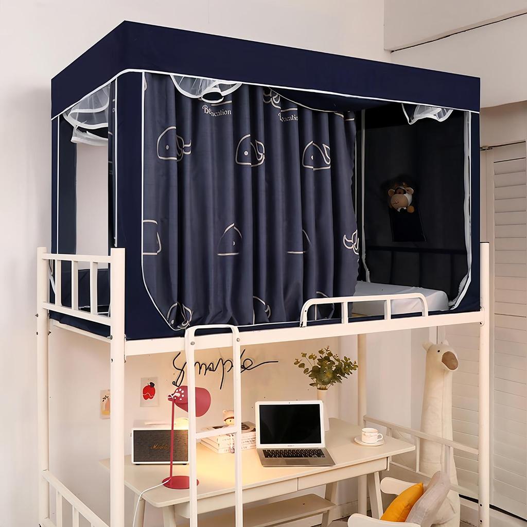 2026 Summer Dustproof Blackout Bed Curtain & Mosquito Net for Dorm Bunks