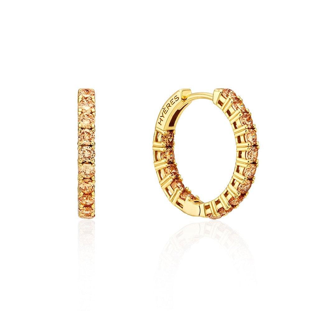 Essence Silver (Y) Tennis One-Touch Earrings Slim L Champagne Hl4E51415Y9Xxx