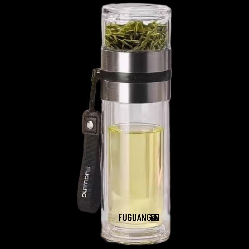 FUGUANG Portable Double-Wall Glass Tea Cup