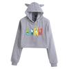 Jujutsu Kaisen Cat Ear Crop Hoodie - Spring Fashion Trend for Girls