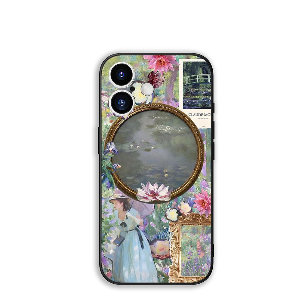 Pour Samsung Galaxy A36 A17 A26 A07 A35 A54 A53 A13 A33 A34 S8 S20 S21 FE S10 Plus Coque Claude Monet Impressionnisme Nénuphar Chat