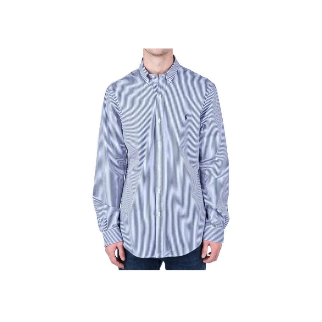 Polo Ralph Lauren Casual Striped Polo Shirt Long Sleeve Men shirts Blue 710832480008092-008