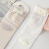 3Pairs Ballet Style Mid Tube Socks Ruffle Sweet Socks Women Fashion Mesh Bowknot Socks  Girl