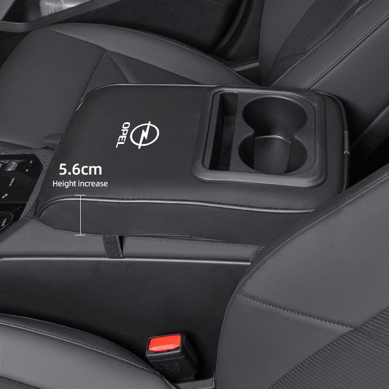 Polštářek na box loketní opěrky do auta Kožený měkký polštářek s držákem na nápoje Pro Opel Astra Grandland Corsa Mokka Frontera Insignia Vivaro Karl Adam