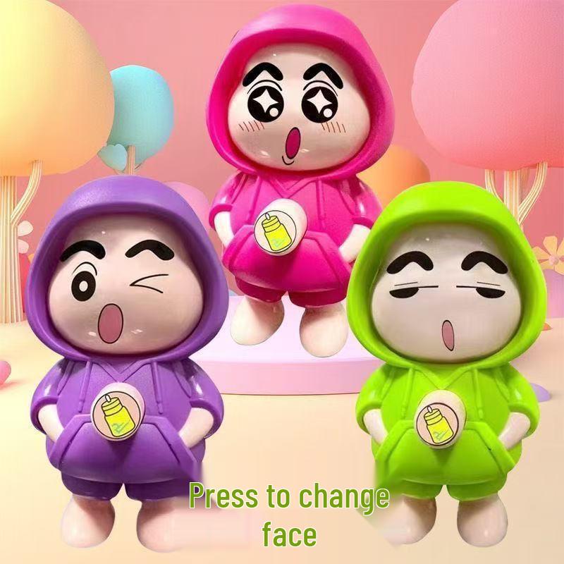 La Bu Face-Changing Doll Keychain: Trendy Cartoon Gift & Creative Decompression Toy Pendant