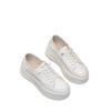 Leather platform white shoes women's summer 2025 autumn new soft-soled heightening board shoes one pedal light muffin single shoes