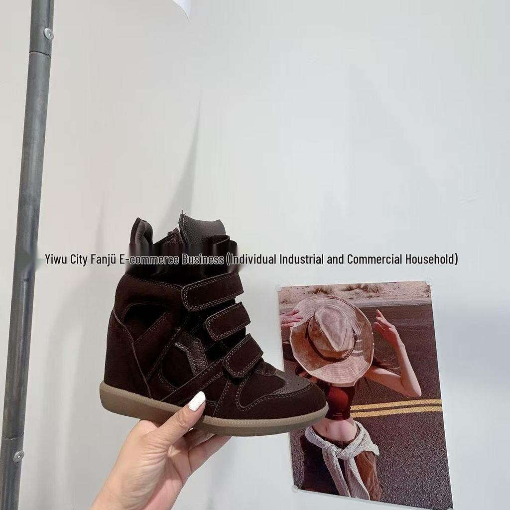 Simedeng FASTTRACK Genuine Leather Wedge Sneakers - Color Block Women's Casual Sports Style