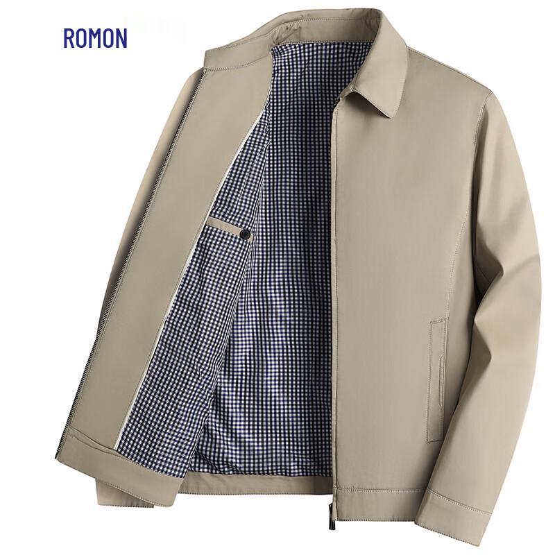 

Romon Men s 100% Cotton Casual Lapel Jacket 3XL