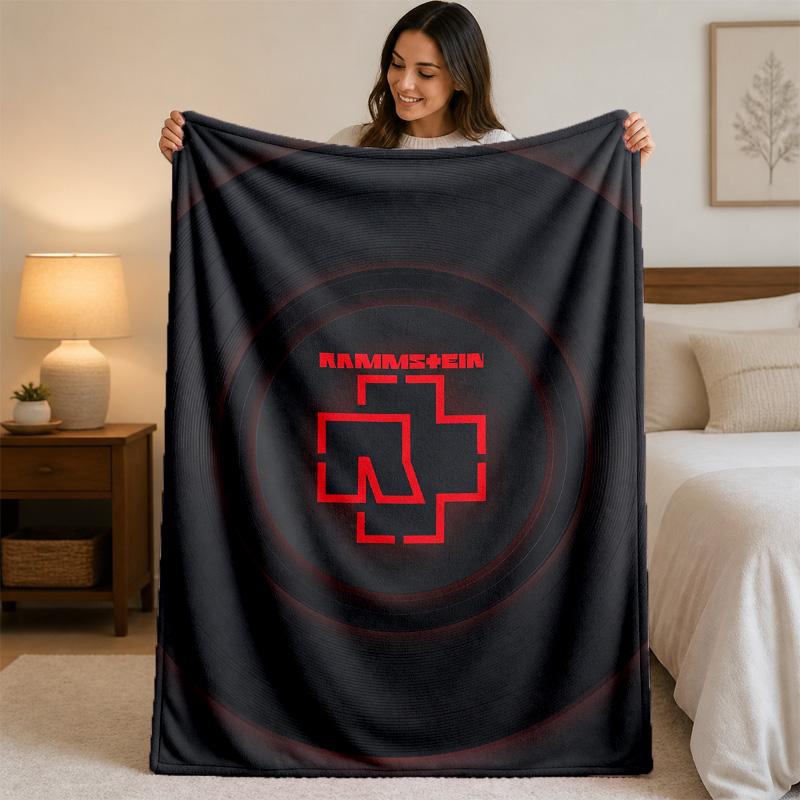 Coperta in Flanella con Stampa Rammstein Morbida Leggera Coperta Plaid in Peluche per Letto Divano Uso Domestico