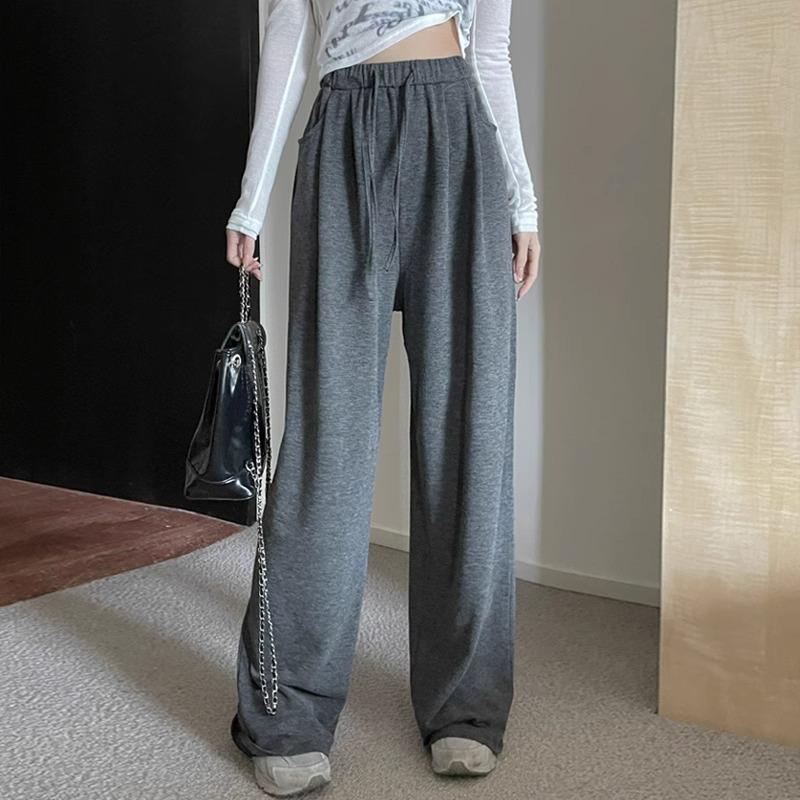 

Petite Women s High-Waisted Wide-Leg Sweatpants - Soft, Glutinous, and Floor-Length for Autumn/Winter (Sizes 145-150) M (suggested 96-105 jin)