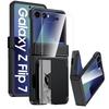 Für Samsung Galaxy Z Flip 7 mit Kartenhalter [RFID-Blockierung] & Scharnierschutz & HD-Displayschutz, Robustes kratzfestes Handycase - Schwarz