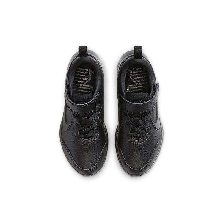 Nike Varsity Leather Low Top Sports Casual Shoes Pure Black Children Aged 3 7 Years Old CN9393-001