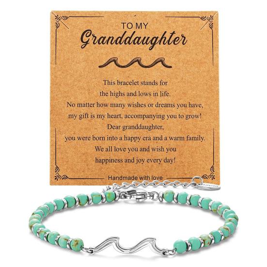 Unisex Wave Bracelet Adjustable Beaded Bracelet Friendship Bracelet Jewelry Gift with Inspirational Card for Family