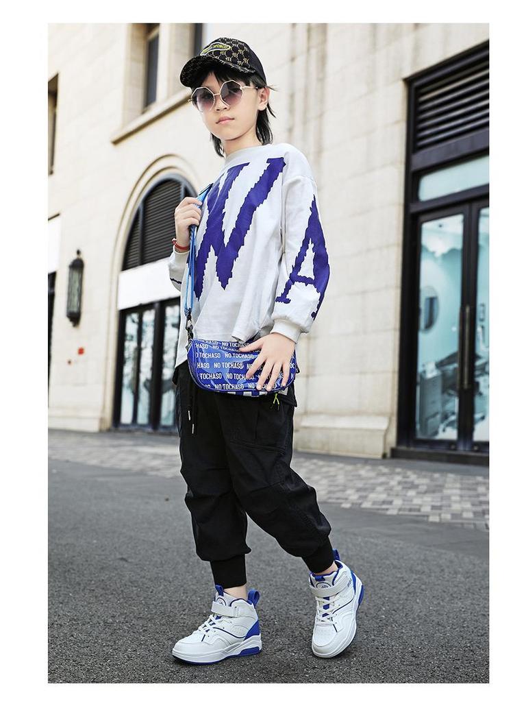 Boys' Autumn Leather Basketball Sneakers for Kids