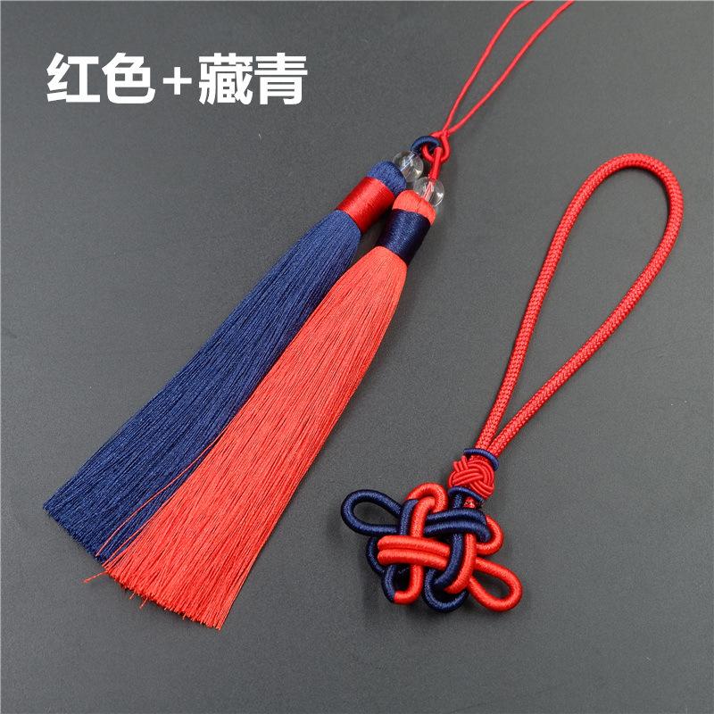 Ciucure Bicolor Combinație Nod Chinezesc, Ciucure Stil Chinezesc Anti-Rid, Ciucure Nod Chinezesc, Pandantiv Stil Etnic, Ureche Mătase de Gheață.