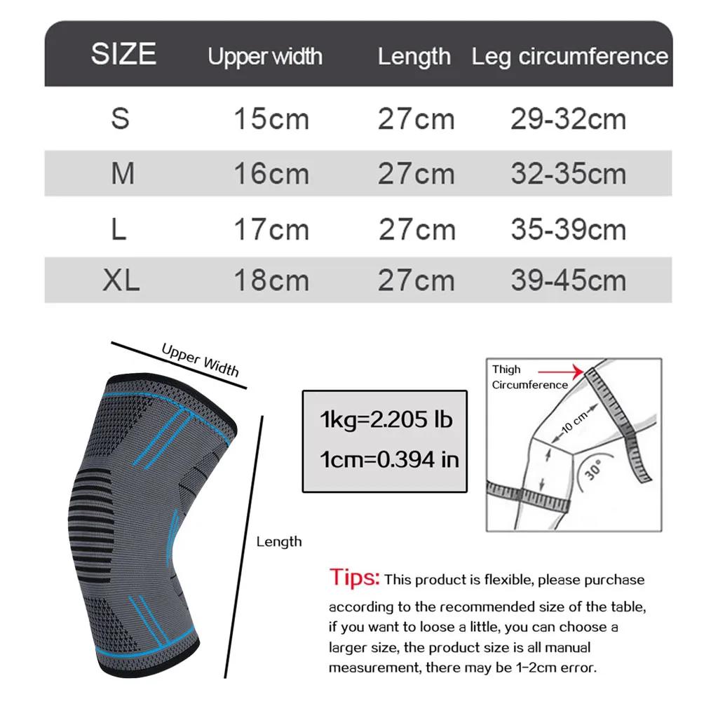 1PCS Compression Knee Support Sleeve Elastic Knee Pads Brace Springs Gym Sports Protector Basketball Volleyball Run