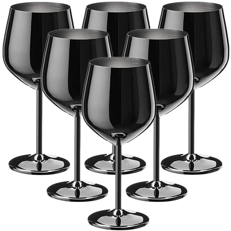 6 Pezzi Nuovo Acciaio Inossidabile Vetro Cocktail Creativo Metallo Vino Bar Champagne Vino Rosso Bicchiere Barware Tazza