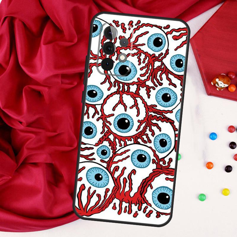Crazy Eyeball Pattern For Samsung Galaxy A56 A36 A26 A16 A05 A06 A22 A32 A52 A54 A34 A14 A55 A15 A53 A33 A35 Case