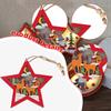 Wooden Christmas Hanging Decoration Accessories Rustic with Decorative Light Style A