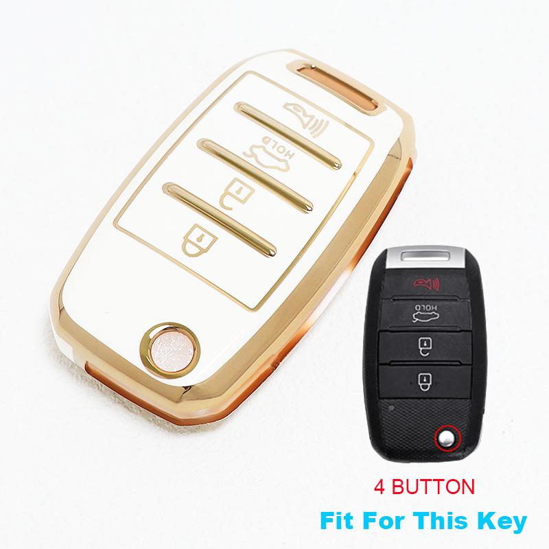 3/4 Button Tpu Car Key Shell Fob Case Cover For Hyundai Elantra Genesis Sonata Kia Rio Sedona Sorento Soul Sportage Forte Optima