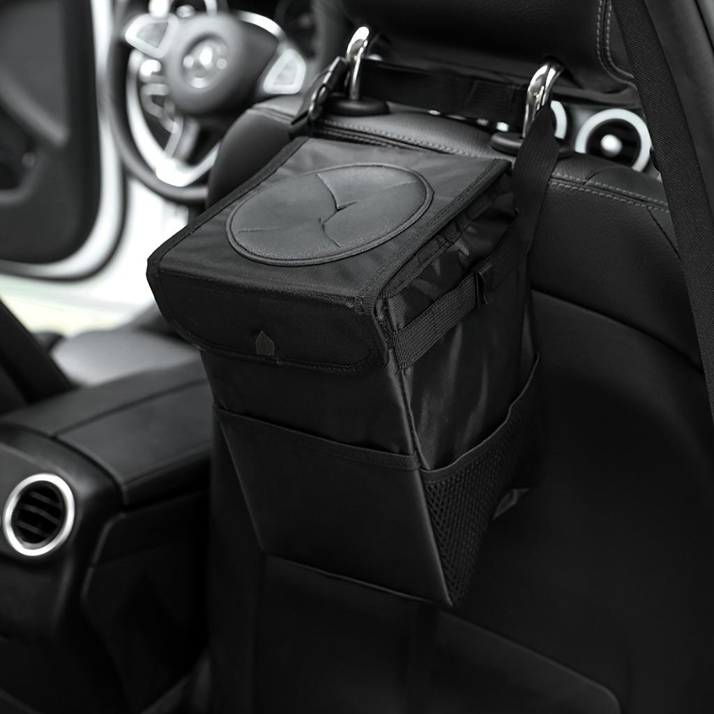 Car Trash Can with Lid Car Folding Storage Box Waterproof Car Garbage Can Car Seat Storage