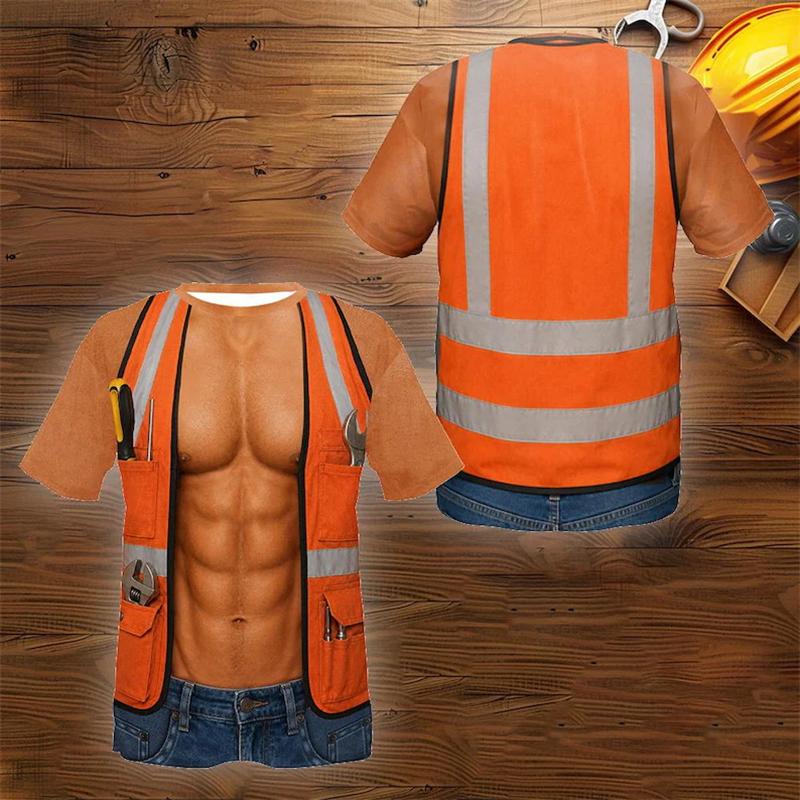 Maglietta Fantasia Muscoli Finti 3D Nuova Stampa Torso Muscoloso Hawaiano Floreale Tropicale Bikini Uomo Donna Halloween Top Casual