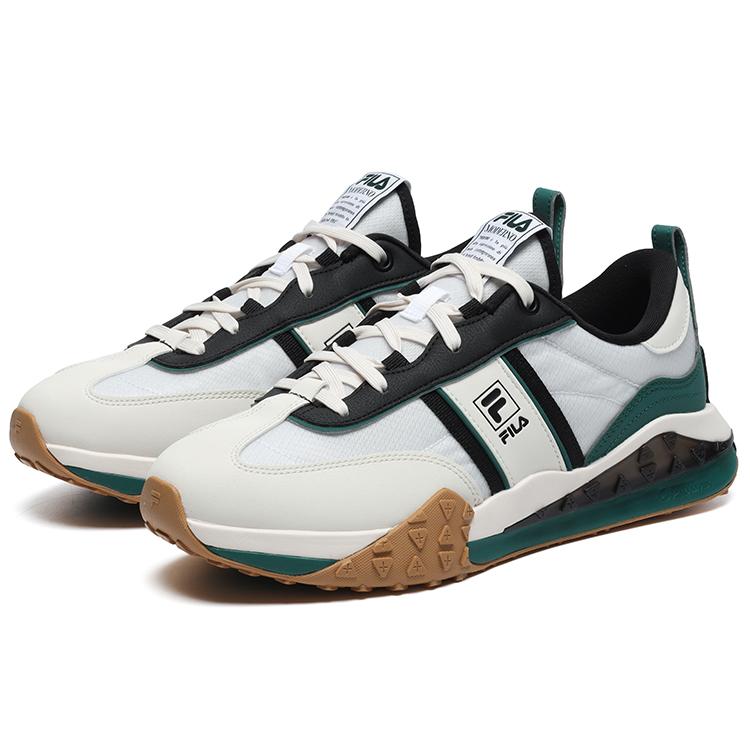 Fila Brick Textile, Leather Low Top Casual Shoes Men's White Black F12M231125FWA