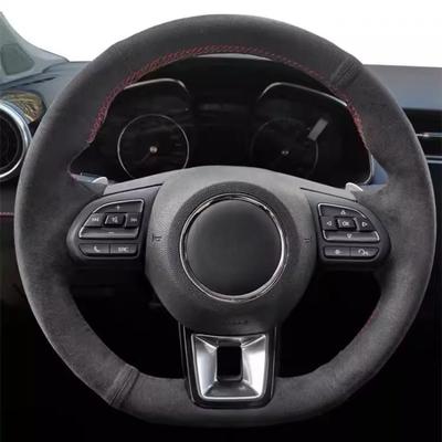 For MG5 6 ZS HS GS RX5 RX8 ZS EV 2017- Hand-Stitched Non-Slip Leather Suede Car Steering Wheel Cover
