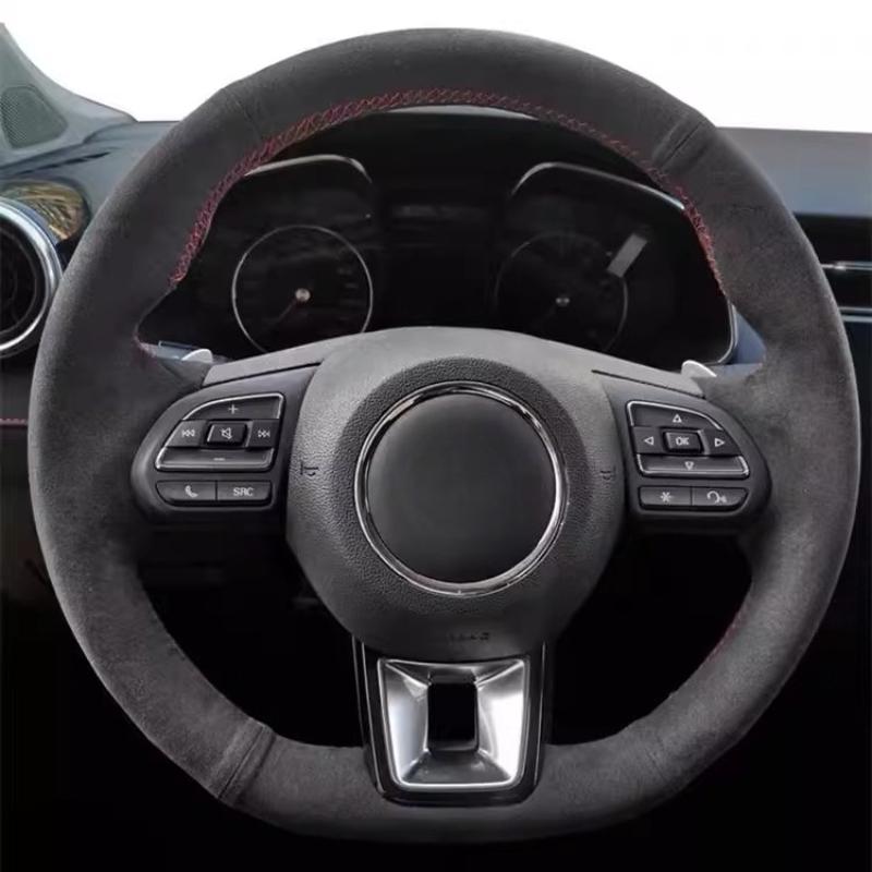 Per MG5 6 ZS HS GS RX5 RX8 ZS EV 2017- Coprivolante per auto in pelle scamosciata antiscivolo cucito a mano