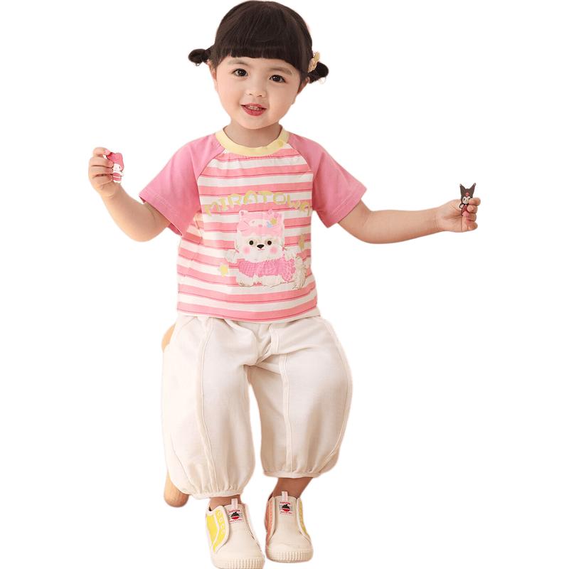 LUSON Baby Girls' Summer Raglan T-Shirt