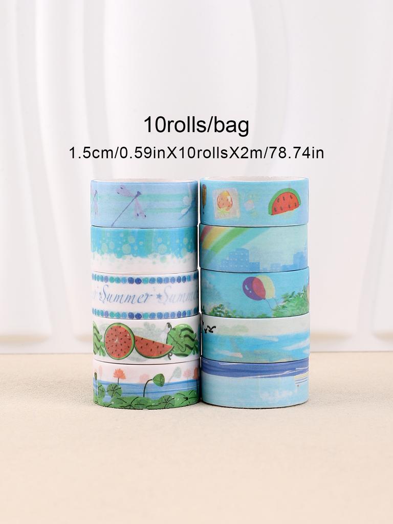 10rolls/Box Four Seasons Theme Washi Tape Colorful School Supplies Kawaii Stickers Masking Tape Aesthetic Stationery Washi tape