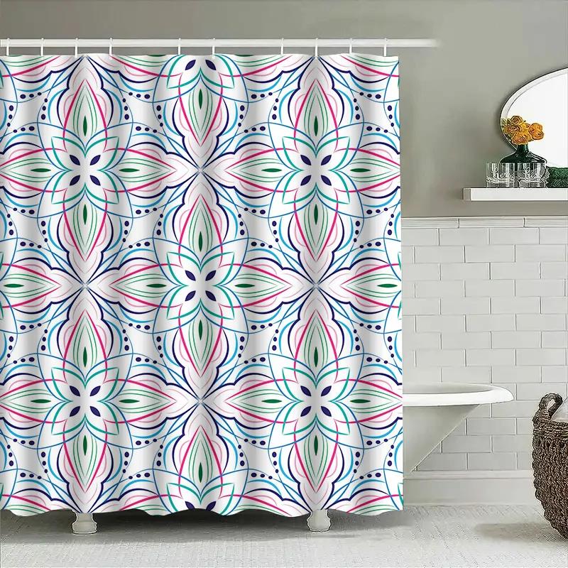 Vibrant Floral Shower CurtainBold Print for Bathroom Decor Modern Waterfall Design for Home Kitchen Bath Decoration Wall Art
