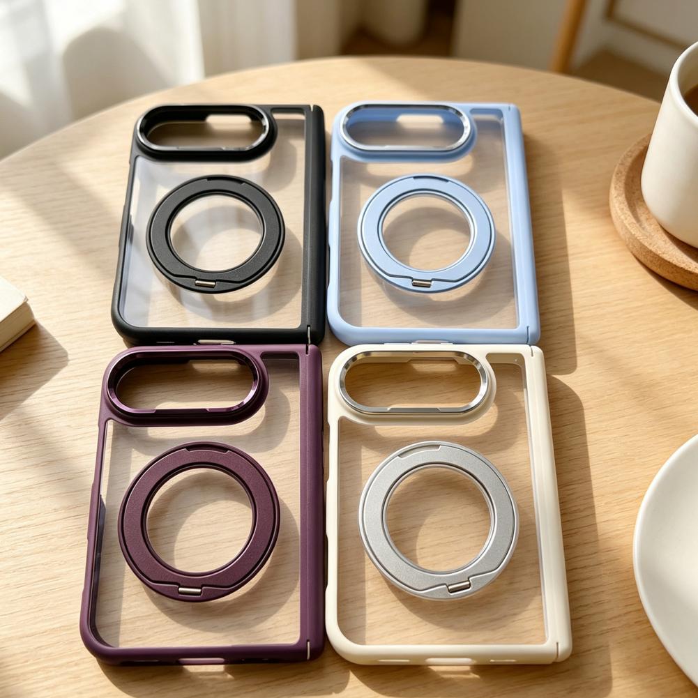Clear Protective Case for IPhoneDuo 2026 Phone Protector with 360 Degree Rotatable Kickstand Anti-yellowing Phone Cover