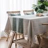 Striped Linen Tablecloth with Fringe Rectangular Table Cover Fresh Simple Elegant Dining Table Runner