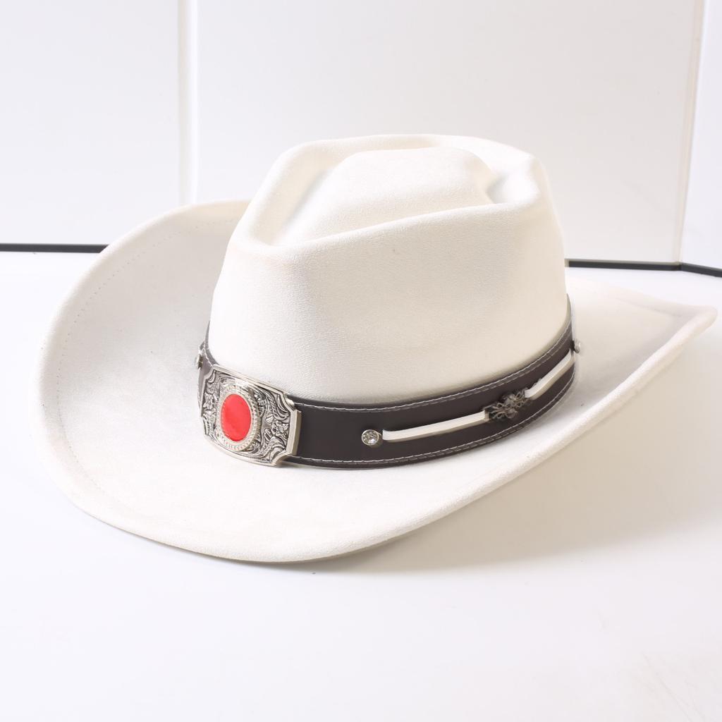 Popolari cappelli western da cowboy classici in camoscio europei e americani, cappelli da cowboy alla moda retrò da uomo e da donna