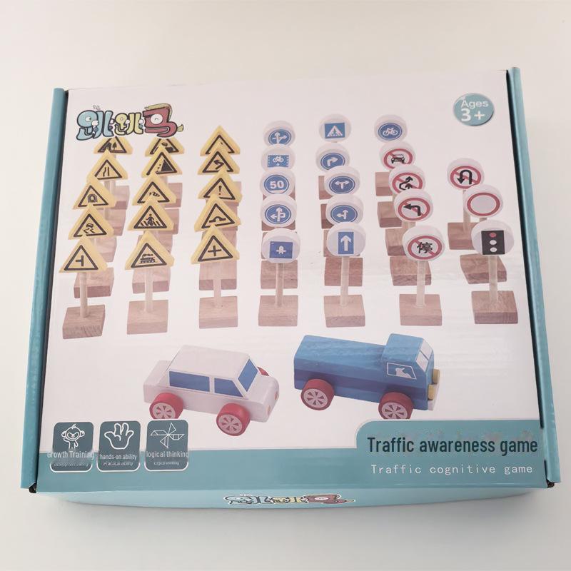

Деревянная головоломка для распознавания фигур и цифр Macaron Traffic, обучающая игрушка 6 в 1