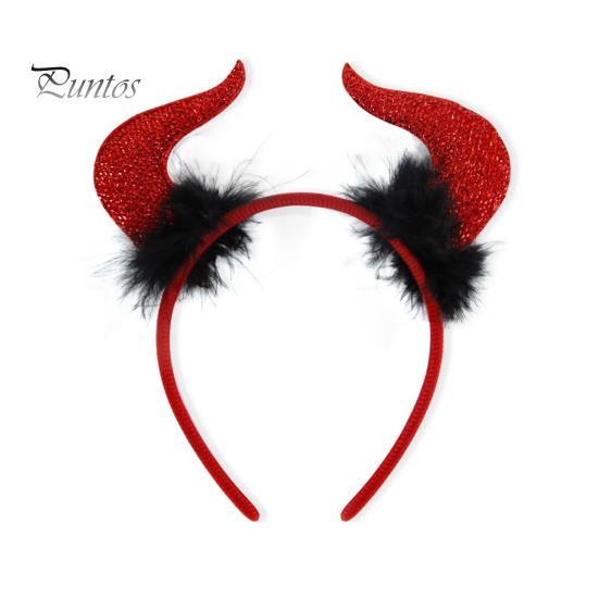 Halloween Costume Accessories Red Devil Costume, Glitter Horn Headband And Trident Prop Glittery Kit for Cosplay, Masquerade Party Performance Adults