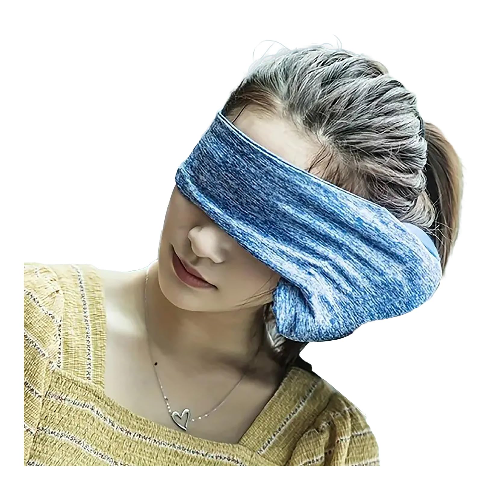 

CAWKAY Integrated Eye Mask and Pillow for Nap Light Comfortable Travel Time, Blocking, Sleep, Travel, Airplane, Commuting, Washable, Lightweight, синий