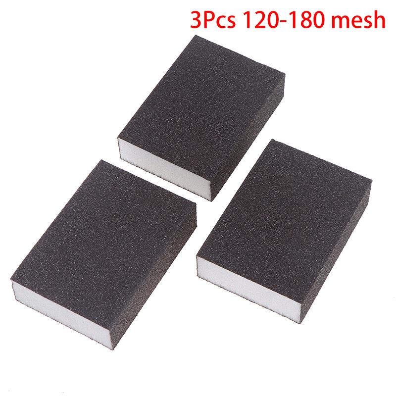 3Pcs Polishing Grinding Sponge Pads Manual Sanding Sponge Blocks Reusable Washable For Metal Wood Drywall Glass Polishing
