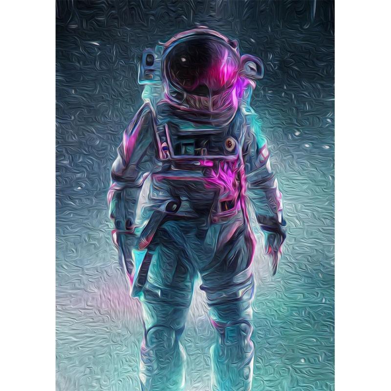Modern Astronaut and Moon Landscape Canvas Painting Art Posters and Prints Wall Art Pictures for Living Room Home Decor Gift
